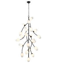 Bethel International Canada YS101C27BLK - 22-Light black iron frame chandelier with white glass shades